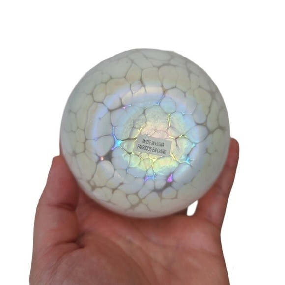 Vintage Traditions Hand Blown Iridescent Glass Oil Lamp - Picture 13 of 14